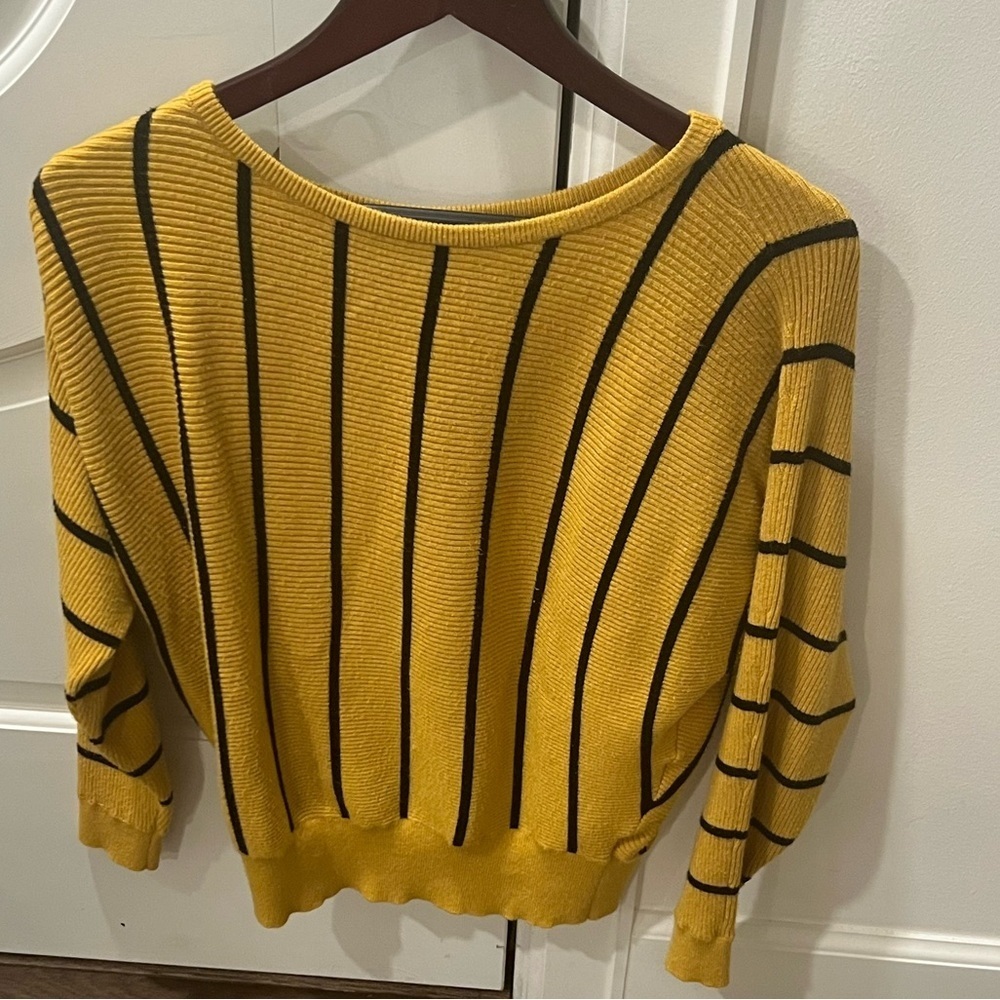 Philosophy Yellow and Black Striped Sweater